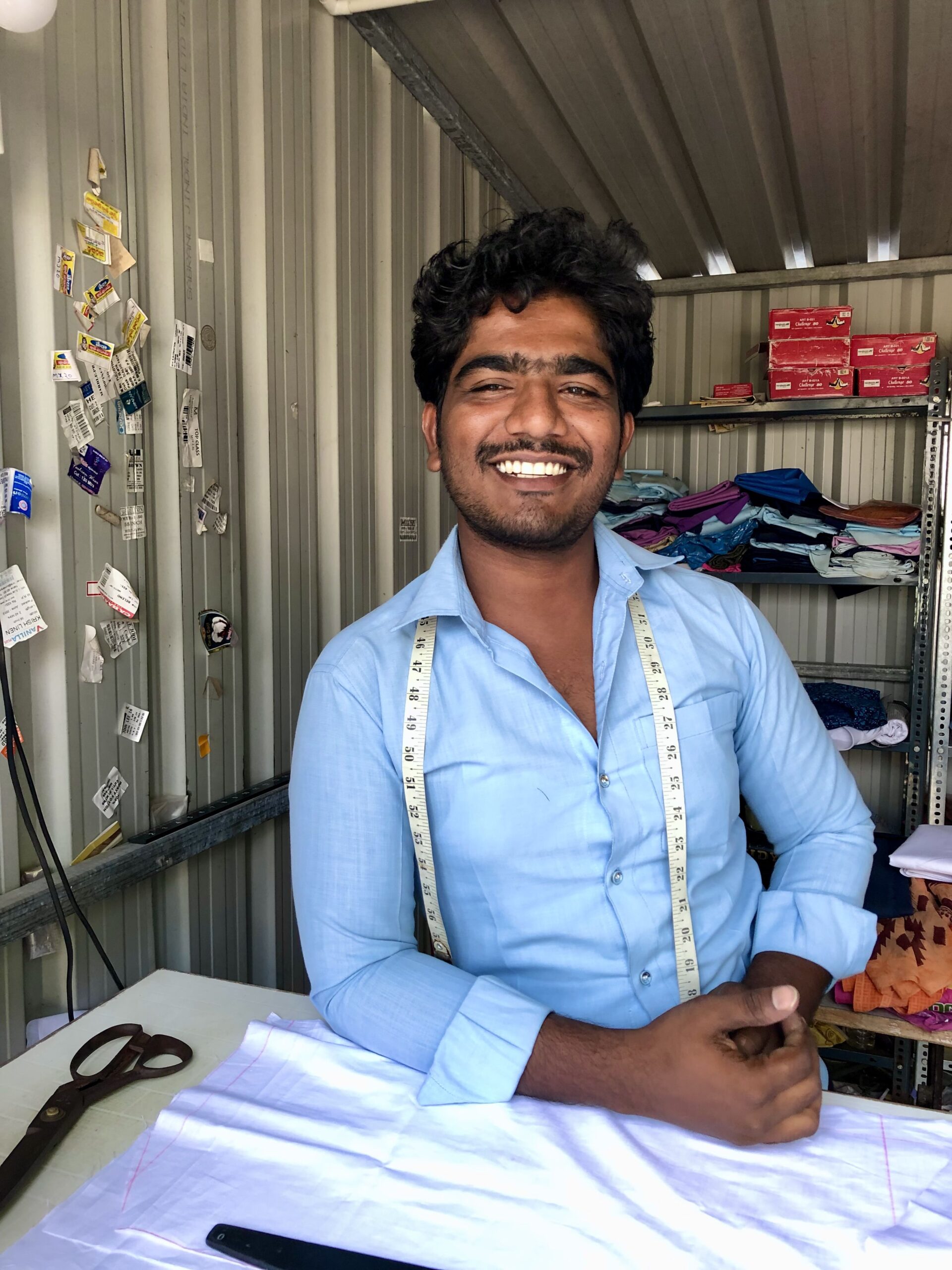 An entrepreneurial young tailor in Manginapuddi
